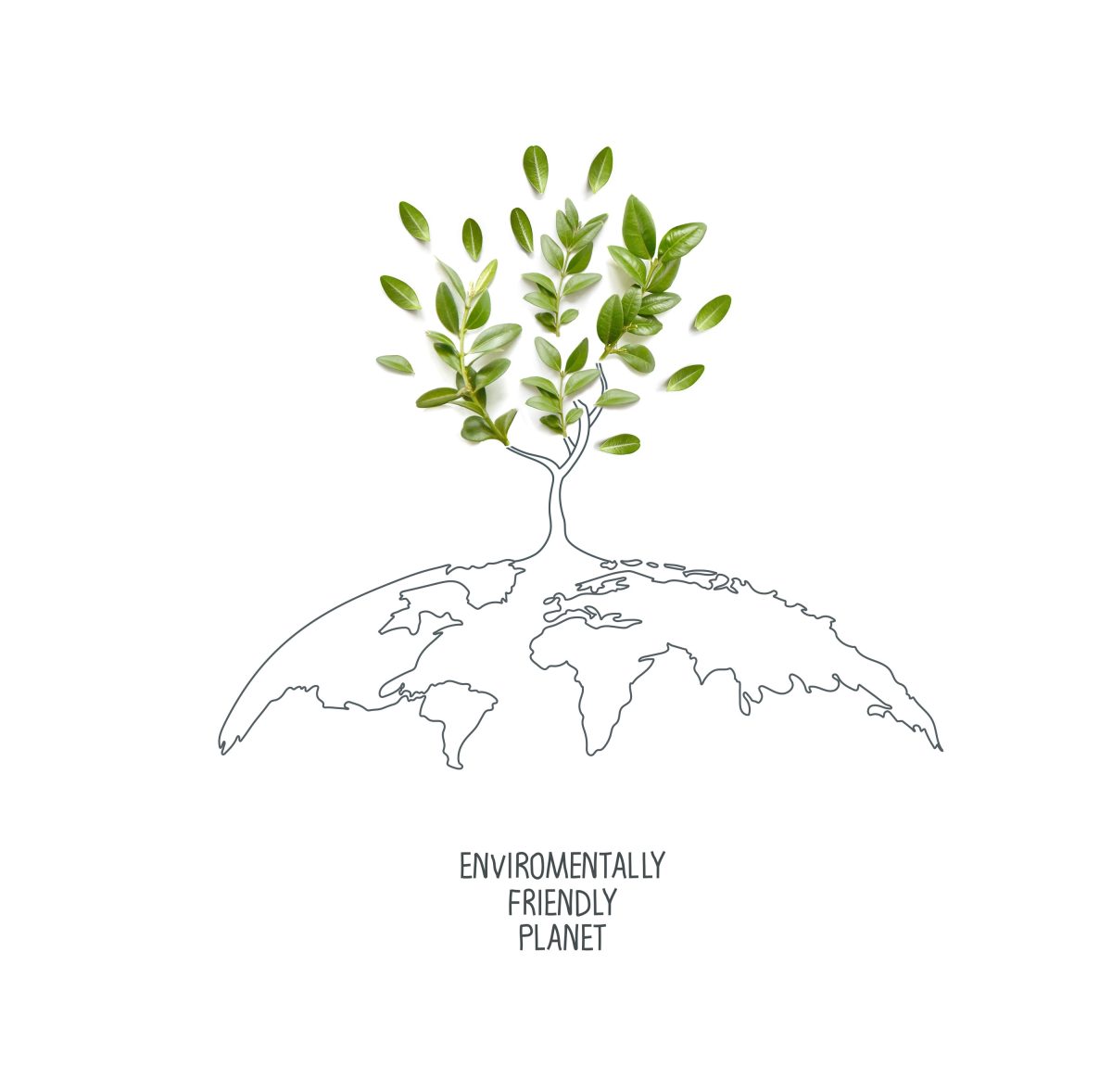 Environmentally,Friendly,Planet.,Symbolic,Tree,Made,From,Green,Leaves,And