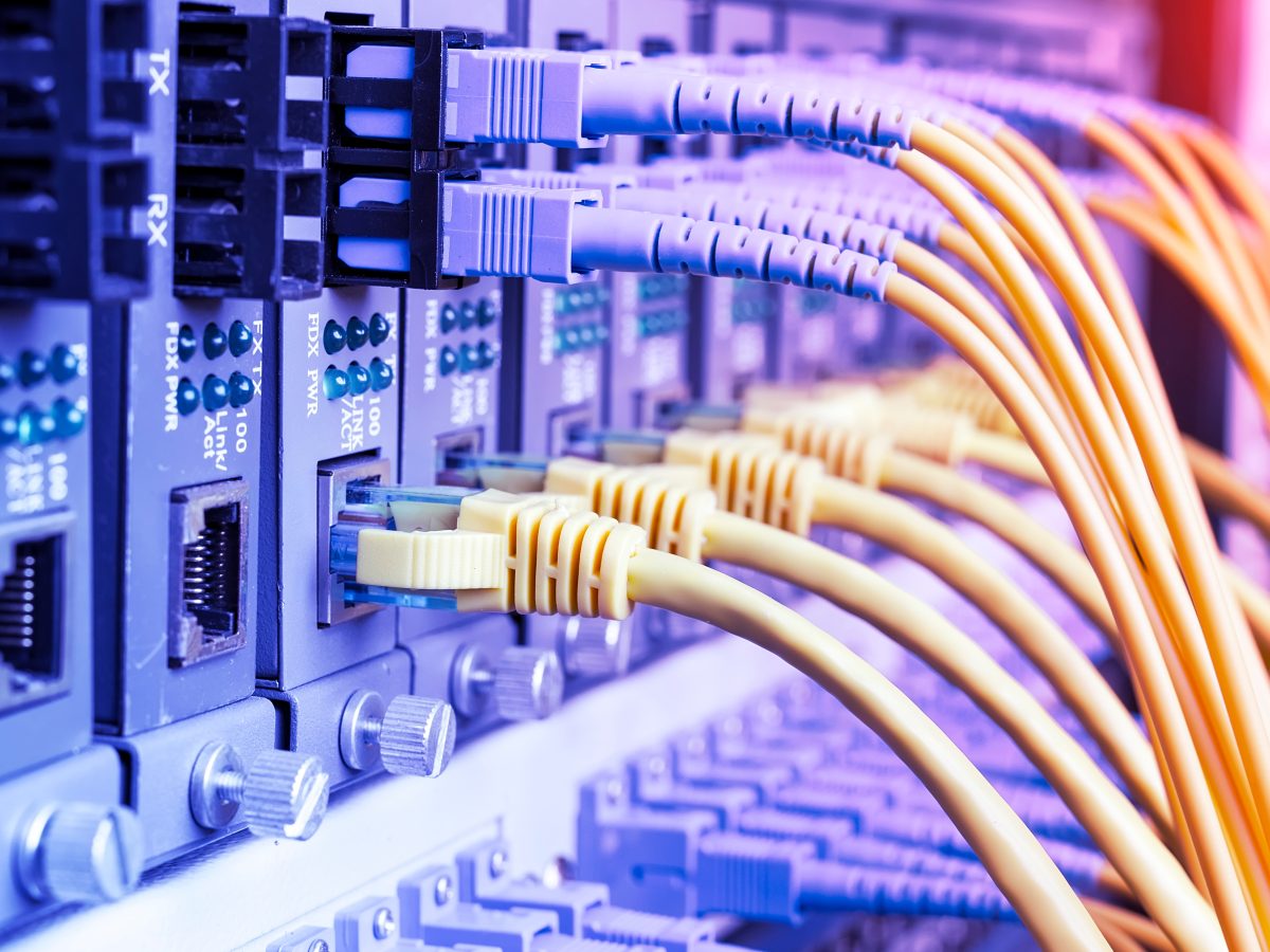optical fibre information technology equipment in data center