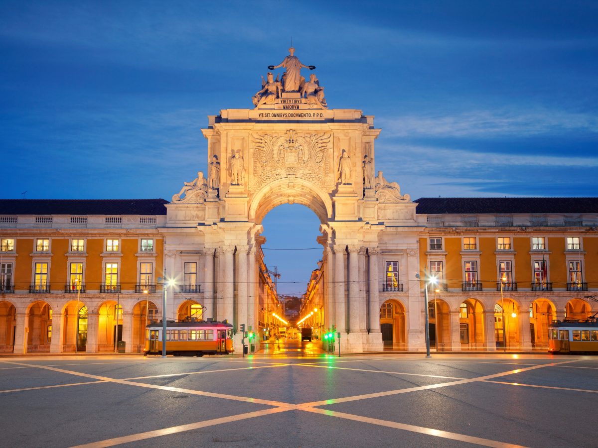 Lisbon. Image of Arch of Triumph in Lisbon, Portugal.