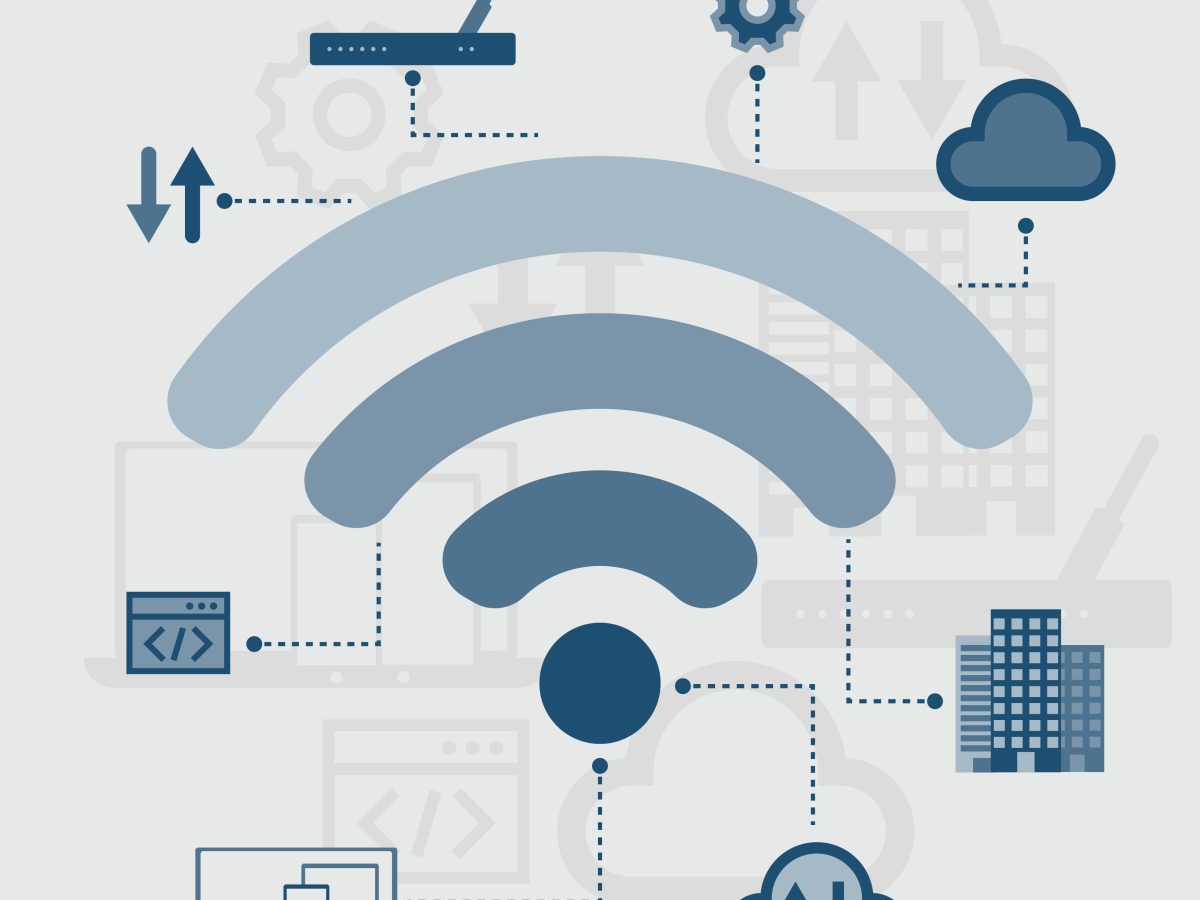 Wireless connection network technology, vector illustration